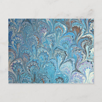 Blue Frog Feet Vatten Marbling Vykort