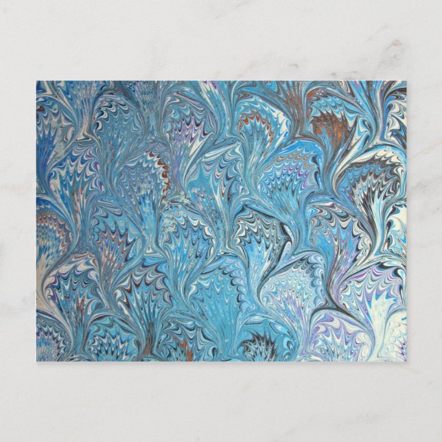 Blue Frog Feet Vatten Marbling Vykort (Framsida)