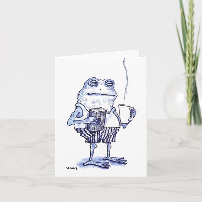 Blue Frog Get Well Card Kort (Framsida)