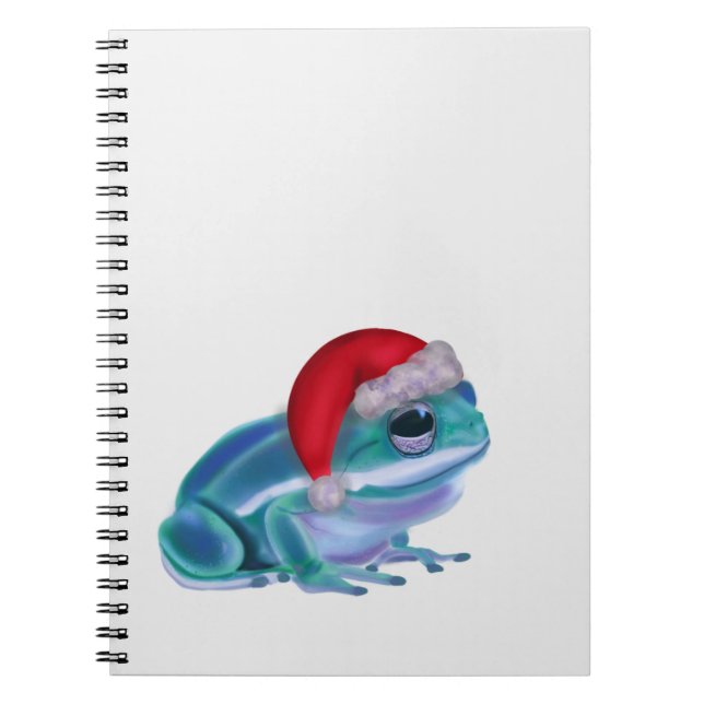 Blue frog with Santa hat. Anteckningsbok (Framsidan)