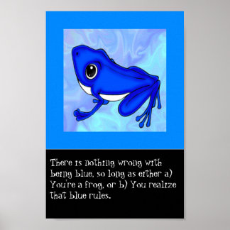 Blue Froggy Poster
