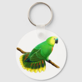 Blue Front Amazon Parrot Keychain Nyckelring