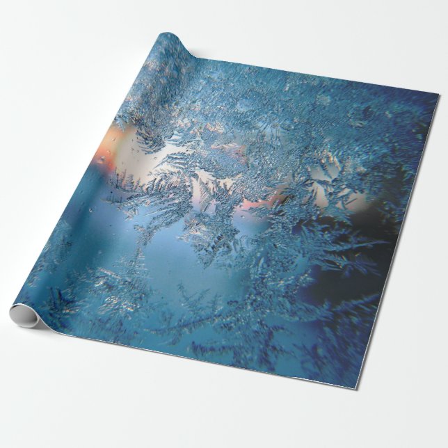 Blue Frost Winter-julmorgon Presentpapper (Utrullad)