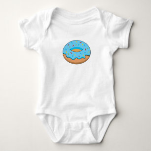 Blue Frosted Donut med Sprinkles Tecknad T Shirt