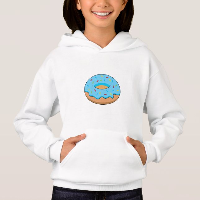Blue Frosted Donut med Sprinkles Tecknad T Shirt (Framsida)