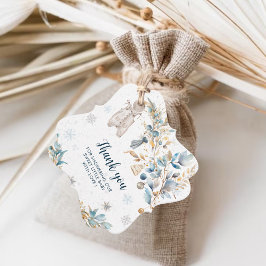 Blue Frosty Little Snowflake Clothesline Thank You Gåvor Etiketter