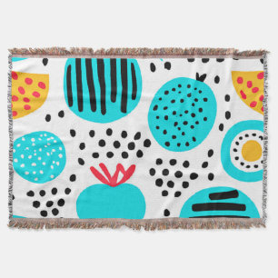 Blue Fruit Mönster Painting Art. Köp nu Filt