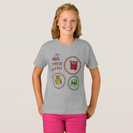 Blue FUN Monster KIDS Child Name T Shirt