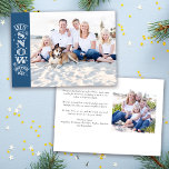 Blue Funny Let it Snow Beach Photo Christmas Julkort<br><div class="desc">A modern photo holiday card</div>