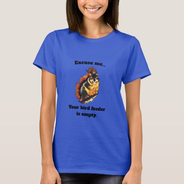 Blue Funny Squirrel Kvinnors T-Shirt (Framsida)