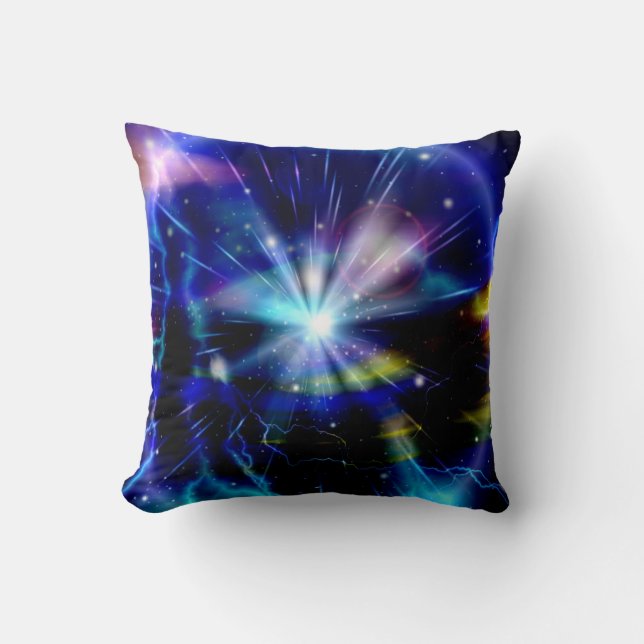 Blue Galaxy Abstrakt Art Kudde (Framsida)