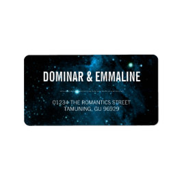 Blue Galaxy Bröllop Adressetiketter