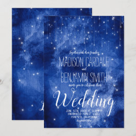 Blue Galaxy Celestial Stars Fairy Ljus Bröllop Inbjudningar