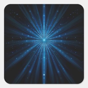 Blue Galaxy Continuum Cosmic Star Birth Blue Black Fyrkantigt Klistermärke
