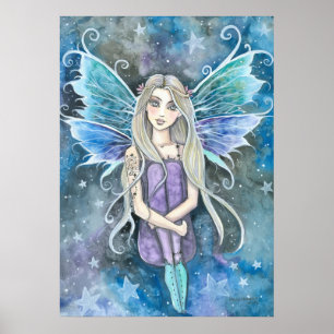 Blue Galaxy Fairy Art Molly av Harrison Poster