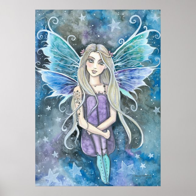 Blue Galaxy Fairy Art Molly av Harrison Poster (Framsidan)