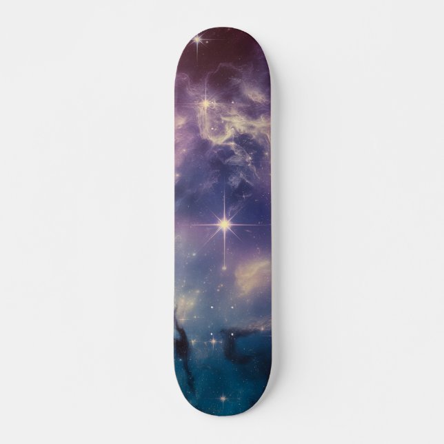 Blue Galaxy Nebula Mini Skateboard Bräda 18,5 Cm (Framsida)