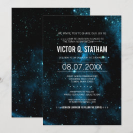 Blue Galaxy Pub Mitzvah Party Inbjudan