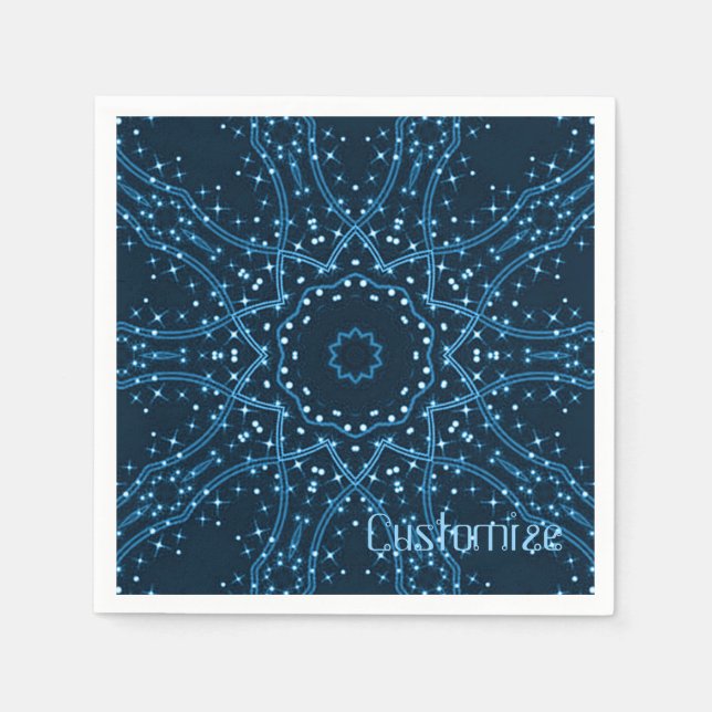 Blue Galaxy Stars Napkins Pappersservett (Framsidan)