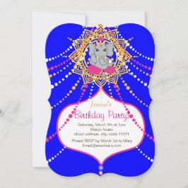 Blue Ganesh Birthday 5" x 7" inbjudningskort- Inbjudningar