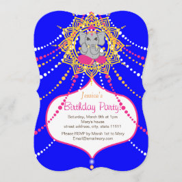 Blue Ganesh Birthday 5" x 7" inbjudningskort- Inbjudningar
