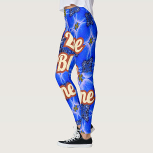 Blue Garden Anemone Mönster Leggings