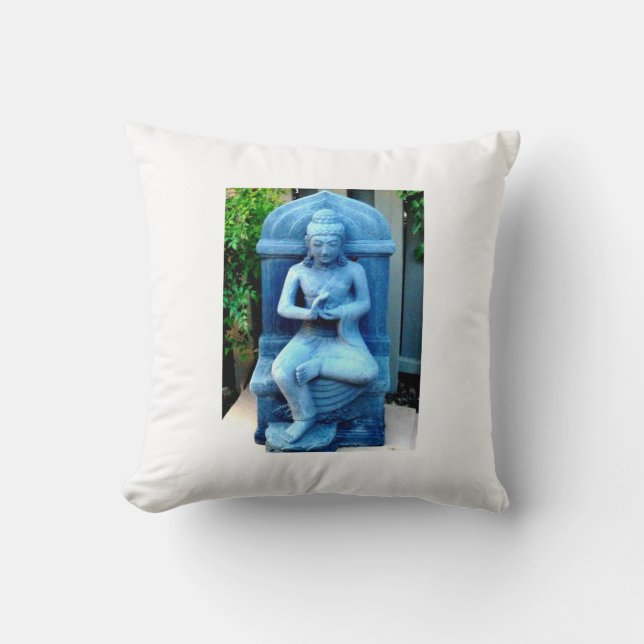 Blue Garden Buddha Pillow Kudde (Framsida)