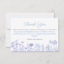 Blue Garden Chinoiserie Baby Shower - tack för dit Kort