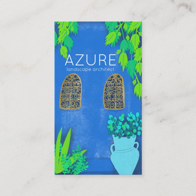 Blue Garden Florist Landscaper Architect Visitkort (Framsida)