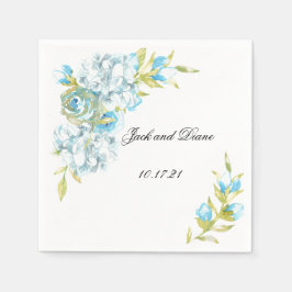 Blue Garden Flowers Bröllop Napkins Pappersservett