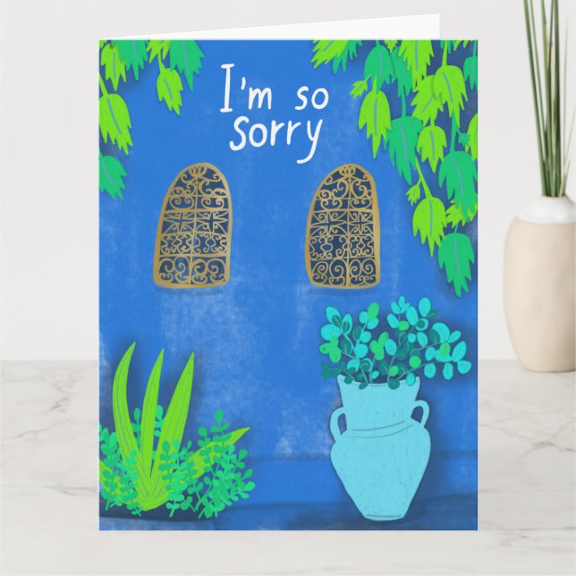 Blue Garden Majorelle Jardin SORRY CONDOLENCES Kort (Framsida)