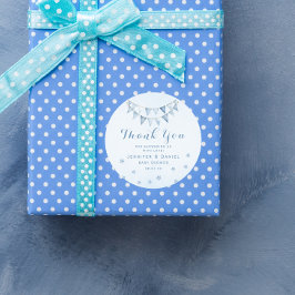 Blue Garland Tack Baby Shower Runt Klistermärke