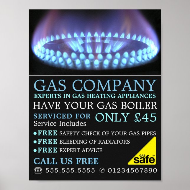 Blue Gas Ring, Gas Ingenjör & Supplier Advertising Poster (Framsidan)