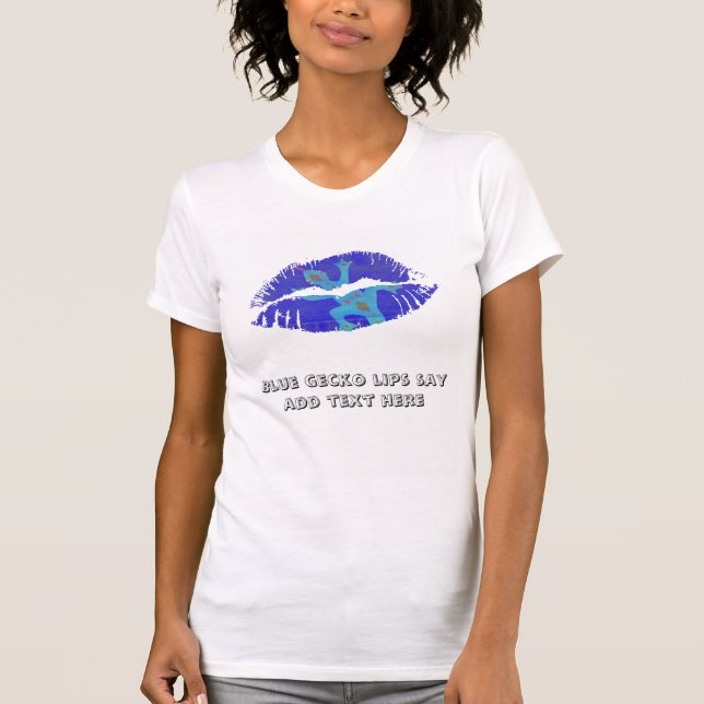 Blue Gecko Läppar T-shirt (Framsida)