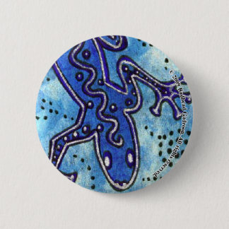 Blue Gecko Round Button Knapp