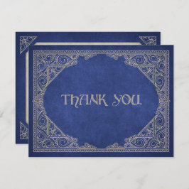 Blue Geek Bok Bibliotek Literary Bröllop Tack Kort