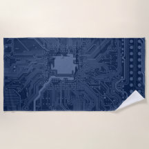 Blue Geek Motherboard Circuit Mönster
