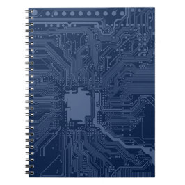 Blue Geek Motherboard Circuit Mönster Anteckningsbok