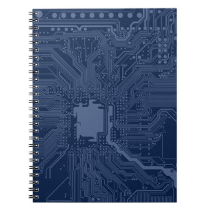 Blue Geek Motherboard Circuit Mönster Anteckningsbok