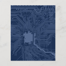 Blue Geek Motherboard Circuit Mönster Flygblad