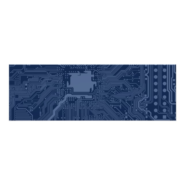 Blue Geek Motherboard Circuit Mönster Fototryck (Framsidan)