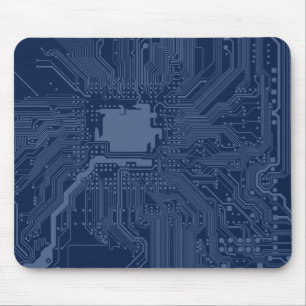 Blue Geek Motherboard Circuit Mönster Musmatta