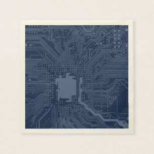 Blue Geek Motherboard Circuit Mönster Pappersservett