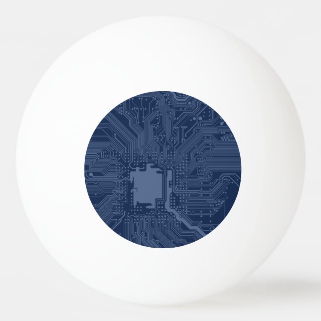 Blue Geek Motherboard Circuit Mönster Pingisboll (Framsidan)
