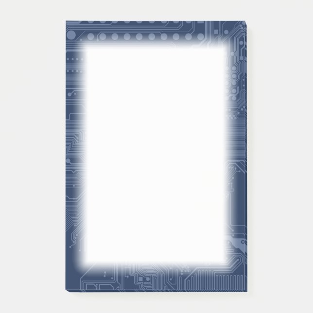 Blue Geek Motherboard Circuit Mönster Post-it Block (Framsida)