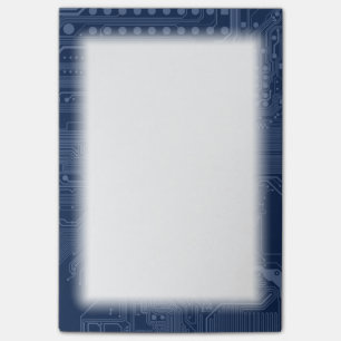 Blue Geek Motherboard Circuit Mönster Post-it Block