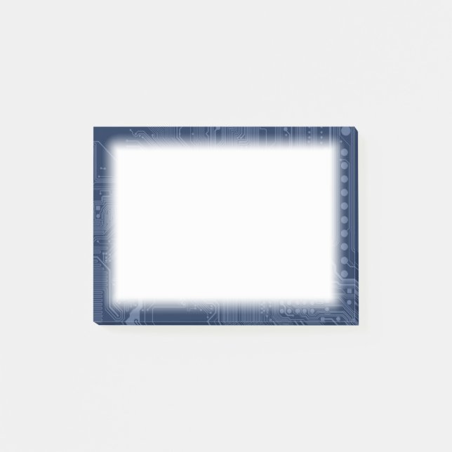 Blue Geek Motherboard Circuit Mönster Post-it Block (Framsida)
