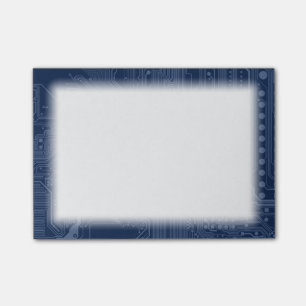 Blue Geek Motherboard Circuit Mönster Post-it Block