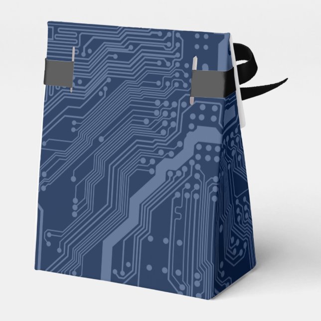 Blue Geek Motherboard Circuit Mönster Presentaskar (Baksidan Sidan)