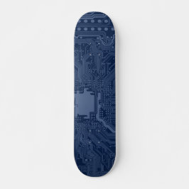 Blue Geek Motherboard Circuit Mönster Skateboard Bräda 20,5 Cm
